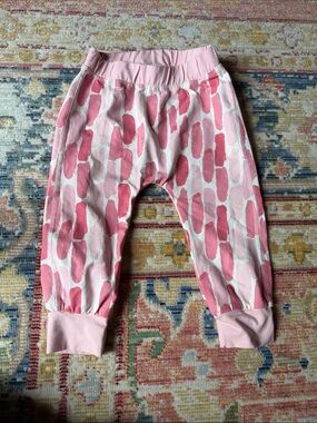 Kids Pink Patterned Sweatpants - Soft Jogger Bottoms